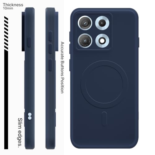 Image of Outlouders Back Cover for Motorola Moto Edge 70 Max 5G | Soft Matte Silicone | Slim Fit | Magnetic-Safe Logo Design (Magnetic-Safe Not Compatible) | Shockproof | Camera Protection Bumper Case (Blue)