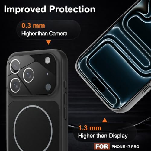 Image of SHINESTAR iPhone 17 Pro Case - Premium Shockproof Protective Cover, Wireless Charging Compatible, Slim & Durable Luxury Back Cover with Camera Protection (Black)
