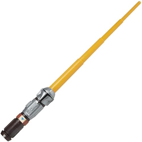 STAR WARS Lightsaber Squad The Mandalorian Extendable Orange Lightsaber Roleplay Toy for Kids Ages 4 and Up