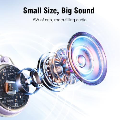 Image of INSMY Portable IPX7 Waterproof Bluetooth Speaker, Wireless Outdoor Speaker Shower Speaker, with HD Sound, Support TF Card, Suction Cup, 12H Playtime, for Kayaking, Boating, Hiking (Purple)