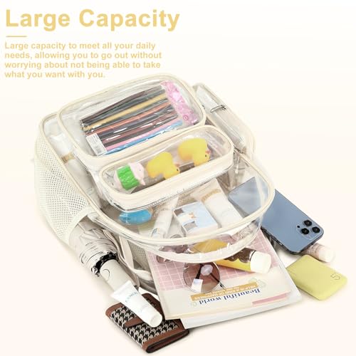 Sac à dos transparent école travail grand format 43 cm imperméable - 7
