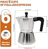 Cafetera moka de 6 tazas de aluminio y acero inoxidable para espresso en estufa | Cafetera italiana clásica tipo moka para preparar café italiano y cubano en casa y camping, 300 ml, 10 oz 4