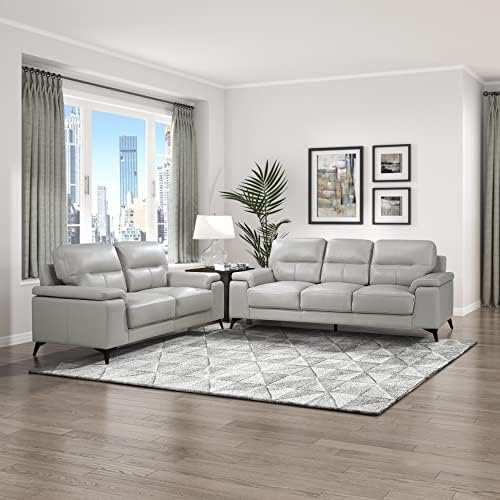 Lexicon Danica Top Grain Leather 2-Piece Living Room Sofa Set, Si...