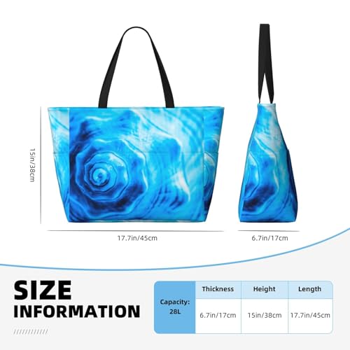 Blue Shell Print Beach Pool Bags Tote For Women Ladies Large Gym Tote Carry On Bag For Weekender Travel Waterproof4