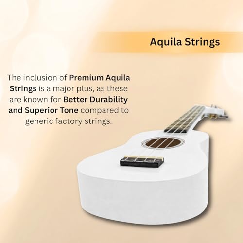 Image of Vault UK-003 Soprano Colourful Ukulele 21 inch With Gig-Bag - White