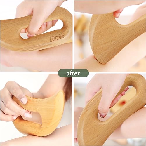Tada Beleza Natural Madeira Gua Sha Ferramentas de Massagem Corporal Massageador de Drenagem Linfáti
