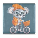 tplaotee Blue Koala Bicycle Fun - Guantera de piel sintética para registro de coche y seguro para cualquier camión, motocicleta, remolque o barco