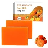 2 Stück Natural Presimmon Soap,Persimmon Milk Soap,Kaki Seife,Natürliche Desodorierende und...
