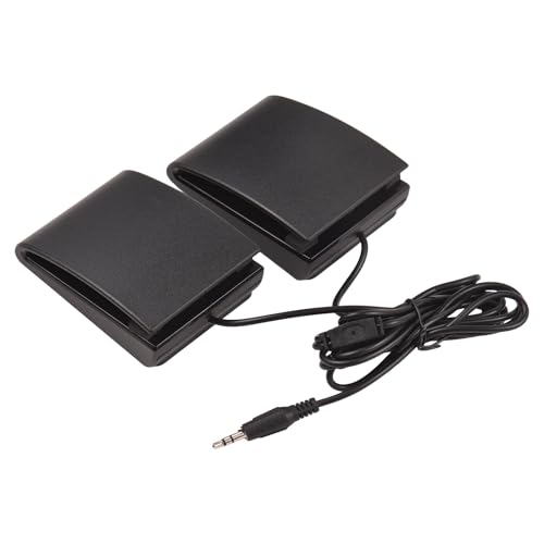 HXYIG 3.5mm Interface Compact Sustain Pedal Dual Pedal Bottom Anti-Slip Silent for Musical Instruments Portable Folding Piano Electronic Keyboard Electronic Foldable Drum Universal Pedal