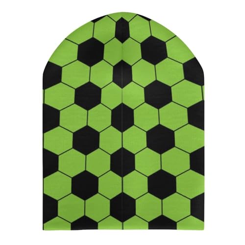 Soccer Cartoon Pattern Kids Beanie Hat for for Girls Boys Children Cap Winter Knitted Chemo Cancer Headwear Accessories Gifts Decoration Black3