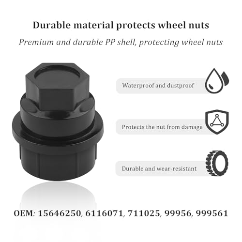 Image of Salior 6PCS Wheel Lug Nut Covers M27x2.0 OEM 15646250,Bolt Covers Caps for Wheel Lug Nuts Protection and Car Decorations,Lug Nut Caps Car Accessories Compatible with Chevrolet GMC Cadillac (6PCS)