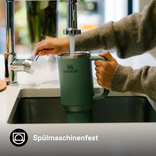 STANLEY Quencher H2.0 Flowstate Trinkflasche Mit Strohhalm 1.18L - Thermobecher Kühlt Bis 11 Stunden, 48 Stunden Eisgekühlt - Spülmaschinenfest - Thermosflasche BPA Frei Edelstahl - Shale