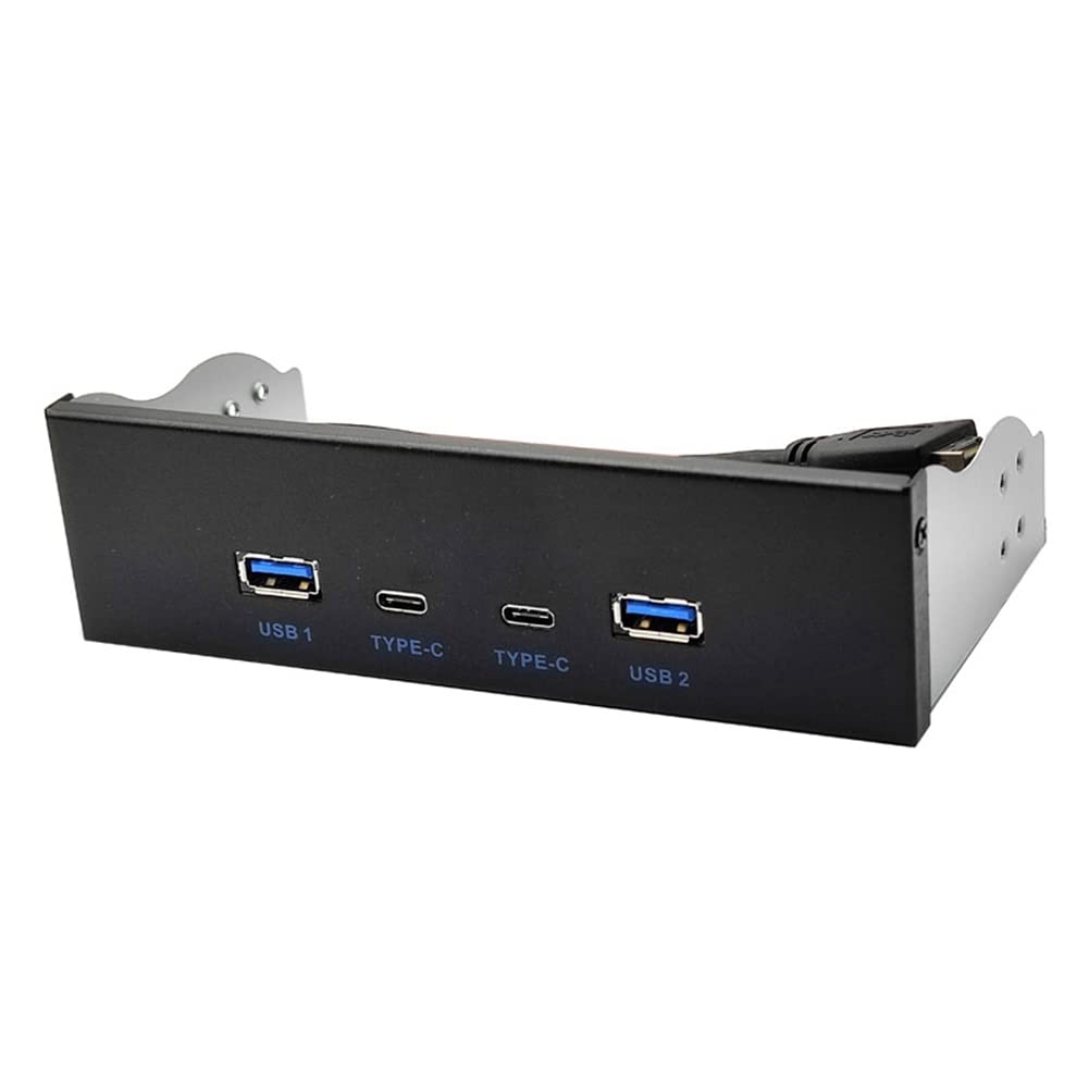 USB3.2 Type-C 10Gbps Optisches Laufwerk Panel Optisches Laufwerk Panel 2X USB GEN2+2X Type-C 3,5-5,25- HUB 19PIN zu C-Port Front-Back-Stecker