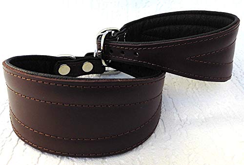 Greyhound Podenco Windhund - Halsband, Halsumfang 40-47 cm Leder °BRAUN°