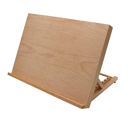 Paintersisters Caballete de mesa + estación de trabajo tamaño A3 compacto – 30 x 43 cm, madera de haya, para pintar + bocetos, acrílico, acuarela, lápiz o carbón