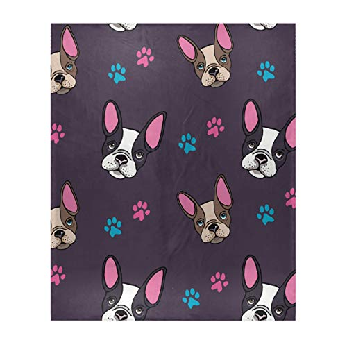Emelivor Cozy Throw Blanket For Couch - Cute French Bulldog Puppies Super Soft Warm Blanket For Bed Sofa Used Lightweight Throws Size 50 X 60 In #TOP4