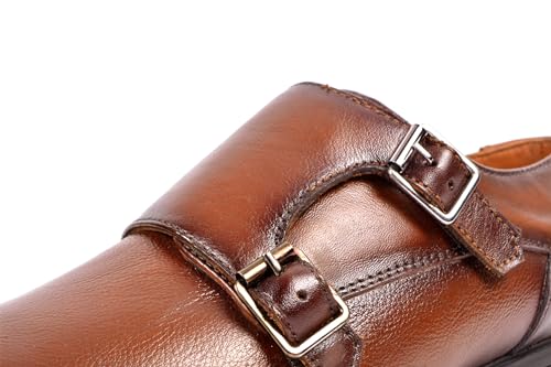 Image of CLIFF FJORD Mens Synthetic Formal Keith Buckle Twin Monk Shoes | Office