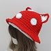 EPIPHQNY Bucket Hat, Fashionable Fun Ear Mushroom Bucket Hat for Various Outfit Autumn Crochet Hats Headpiece for Daily Use
