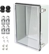 LeMotech Electrical Box, IP67 Waterproof Hinged Clear Cover Stainless Steel Latch Junction Box, A...