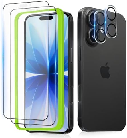 （18:00時点） 【アンチグレア】 iPhone17 用 ガラスフィルム さらさら 【2枚】 液晶保護 フィルム ゲーム用 タッチ感 強化ガラス サラサラ 【反射防止/指紋防止/気泡ゼロ/貼り付け簡単/ガイド枠付き】＋カメラフィルム【2枚】