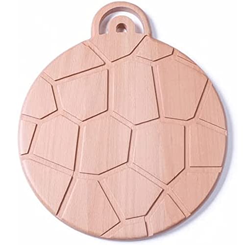ZUMAHA Familiar Bloques de Cortar de Madera Redondo Pulido a Mano Verduras Frutas Tabla para Cortar Pan Pizza Paleta Bandeja para Servir Queso Plato Durable
