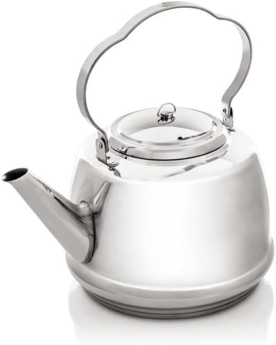 Tea Kettle - Teapot for Various Hobs and Open Fire - Multilayer Base for Fast Boiling Water - Stainless Steel - Various Sizes