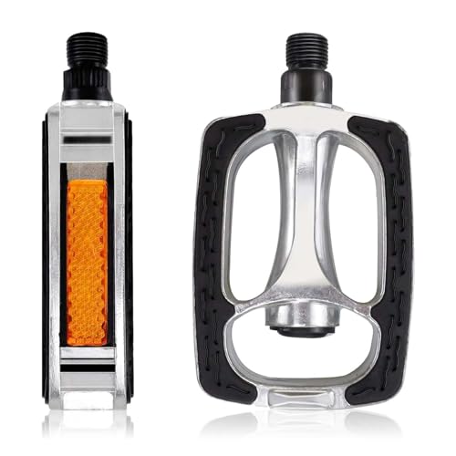 1 Paar Pedale Fahrrad, Fahrradpedale rutschfest mit Gummi und Reflektoren...