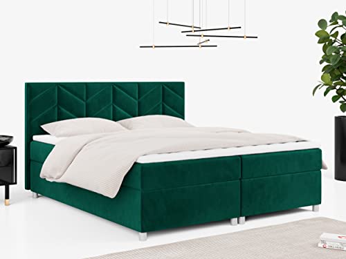 MKS MEBLE Boxspringbett - Doppelbett mit Multipocket-Matratze - Modern Bett...