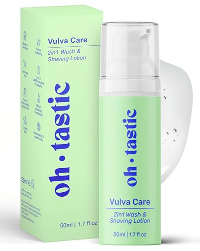 ohtastic Gel de lavado y afeitado 2 en 1, aceite de jojoba natural y ácido láctico contra las espinillas de afeitar, loción de lavado íntimo sensible y gel de afeitar para mujer, loción de afeitado