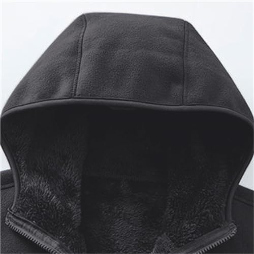 Image of Cromoncent Men's Full Zip Reversible Polar Fleece Hoodie Jacket Fall Winter Outwear, Dark Grey, Medium