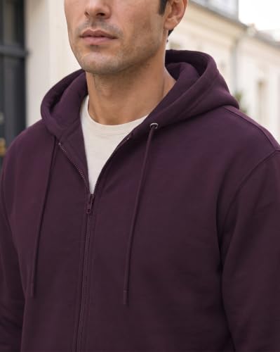 Image of Nobero Classic Zipper Hoodie for Men | Zip Up Hoodies for Men | Regular Fit | Full Zip Closure | Drawstring Hood | Zipped Hooded Sweatshirt | Cotton Rich Zipper Fleece Hoodie
