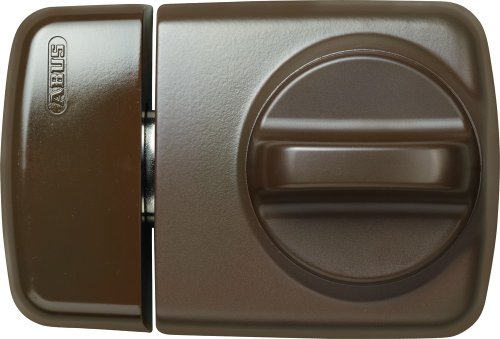 ABUS 589157 7510 B Tür-Zusatzschloss mit Drehknauf für Türen mit schmalen Rahmenprofilen, braun