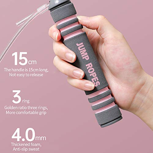 XWU Corda de pular para segurança física, cabo portátil de espuma sem fio, corda de pular para trein