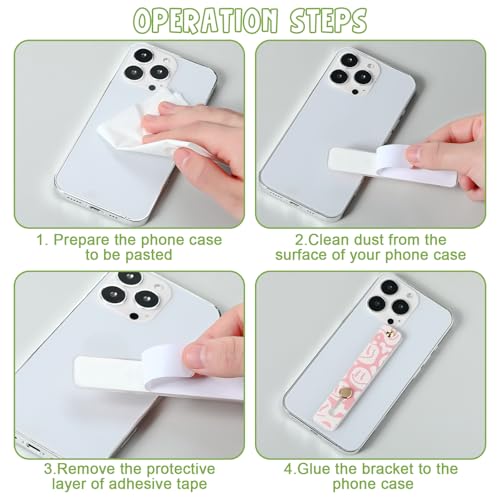 Image of Weewooday 6 Pieces Phone Grip Holder Cell Phone Grip Strap Telescopic Finger Strap Stand Universal Finger Kickstand for Most Smartphones (Soft Color,Funny Smile)