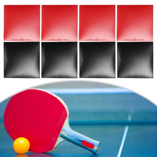 8 Láminas De Goma para Raqueta De Ping Pong, Goma De Efecto Rápido, Rojo Y Negro, Accesorios De Alto Rendimiento para Competición Y Entrenamiento