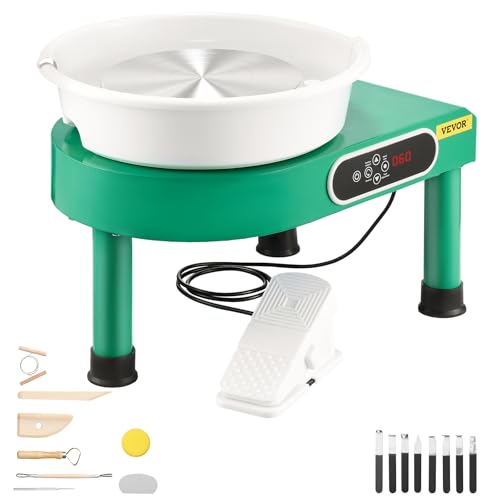 Image of VEVOR Pottery Wheel, 10IN LCD Touch Screen Pottery Wheel Forming Machine, 350W Electric DIY Clay Sculpting Tools with Foot Pedal, Detachable ABS Basin for Adults and Beginners Art Craft
