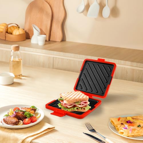 Microwave Toastie Maker, Wireless Silicone Toastie Maker Microwaveable Cookware, Non-Stick Plate Heatwave Technology Sandwich Toaster for Cooking Delicious Crispy Sandwiches - Image 8
