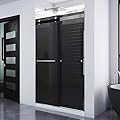 DreamLine Essence 44-48 in. W x 76 in. H Frameless Smoke Gray Glass Bypass Shower Door in Matte Black