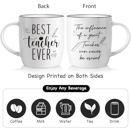 Taza de cerámica Best Teacher Ever 13oz miniatura 6