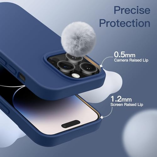 Image of DIZORO Silicone Back Case for iPhone 14 Pro Max, Soft-Touch Phone Microfiber Silicone Back Cover for iPhone 14 Pro Max-Blue