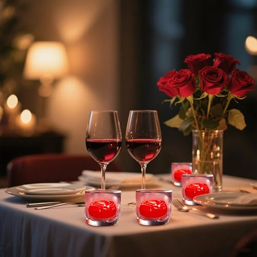 Image of Aignis 12pcs Flameless LED Floating Candles, Red Rose Plastic Tealights Battery Operated, 120+ Hours Glow Time, Cozy Light for Romantic Pool /Bathtub /Hot Bath /Wedding Centerpiece Decor(D2.83 * H1.42)