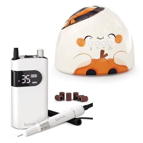 Lavinda 35000RPM Professional Electric Nail Drill Kit & UV LED Nail Lamp for All Gel Polish