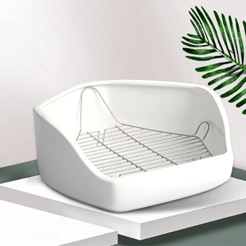 Toilettes d'angle pour petits animaux avec grille amovible net - 7