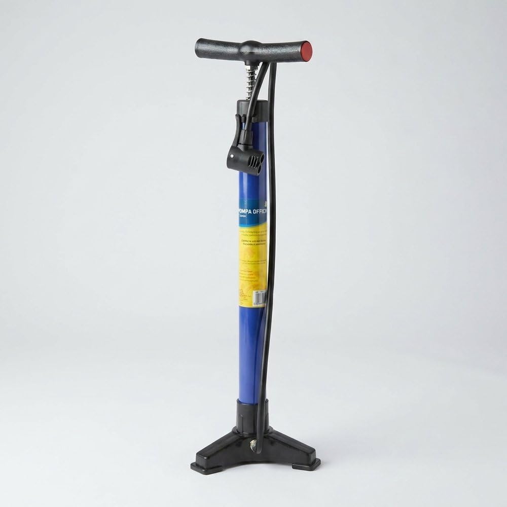 Pompa Officina A 3 Piedi Blu Bici Metallo Compatibile Valvole Presta Schrader Dunlop
