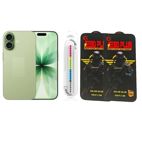 Image of SuperX Edge To Edge Tempered Glass Screen Protector Compatible With Iphone 17 9H Hardness, Anti-Fingerprint, FHD Clear With Cable Protector Pack 2