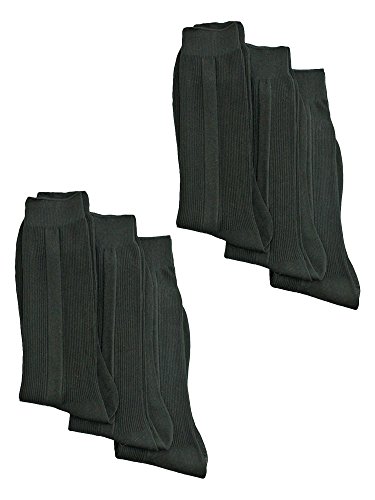 Mens Black Crew Length 6 Pack Dress Socks3