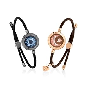 TOTWOO Long Distance Touch Bracelets for Couples, Vibration & Light up for Love Couples Bracelets | Long Distance Relationship Gifts for Girlfriend Bluetooth Pairing Jewelry