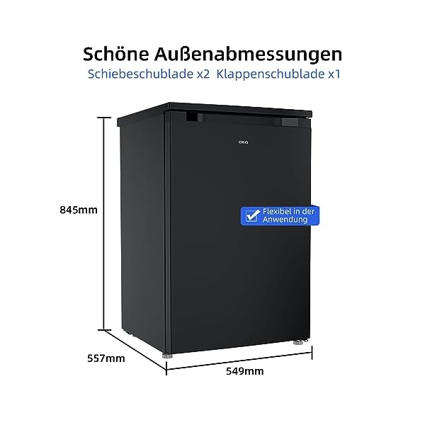 CHiQ Gefrierschränke CSD90D4D | 85 L Gefrierschrank | 4 Sterne Gefrierfach | Einstellbarer Temperaturregler | Starke Gefrierleistung | 12 Jahre Garantie auf den Kompressor [Energieklasse D] – Bild 4