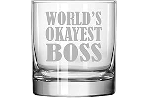 World's Okayest Boss Rocks Whiskey Glass