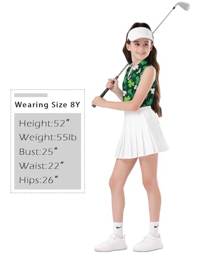 Image of Soneven Girls Sleeveless Polo Shirts Button UP Golf Tennis T-Shirts with Collared Quick Dry Tank Tops for 4-14 Years